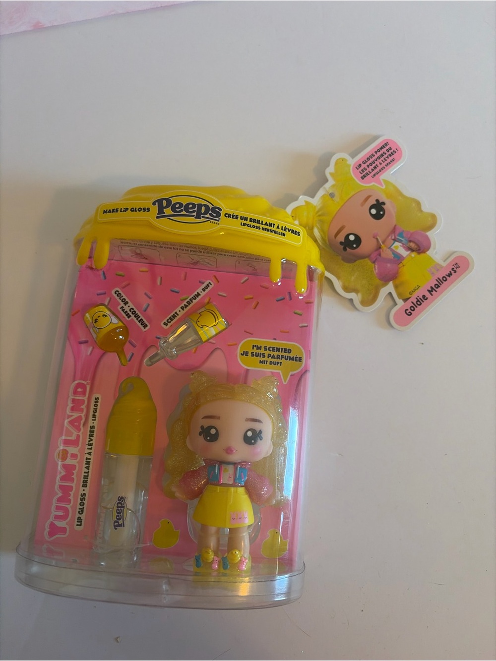 Yummiland Make Peeps Lipgloss Goldie Mallows Scented Doll New in box